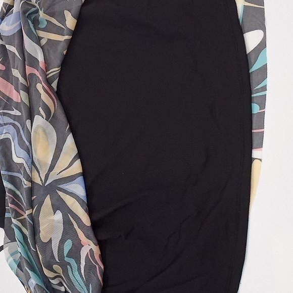 Coco Reef‎ Retro Swirl Current Mesh Layer Underwire Tankini Top Black 34D - Picture 8 of 12